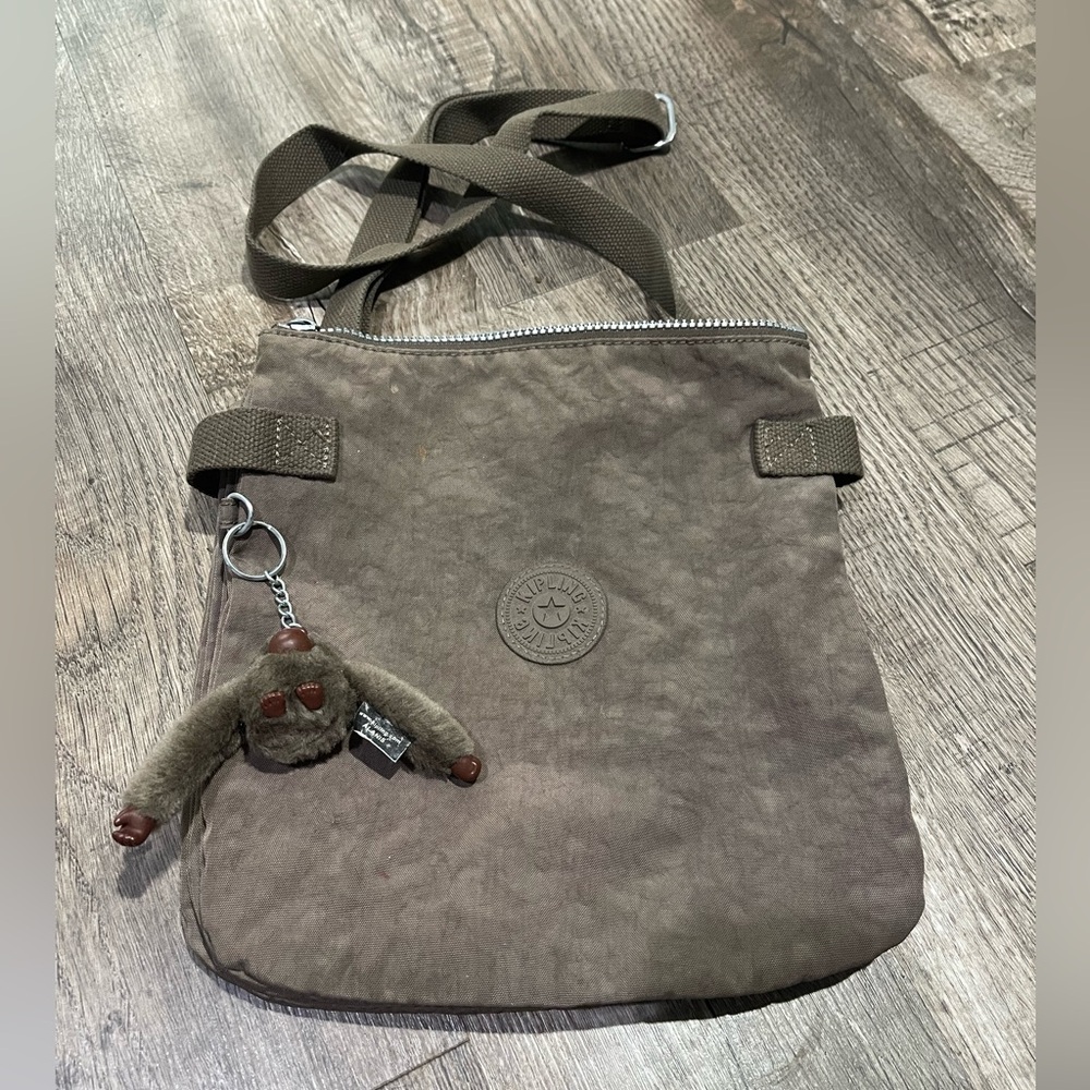 Kipling Brown Crossbody Bag with Monkey Keychain